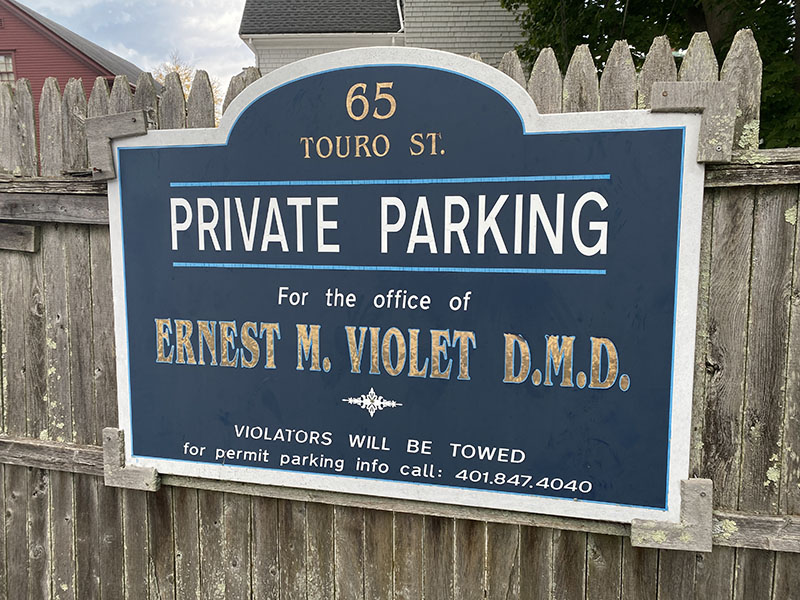 Free parking in Newport, RI for patients of Violet Dental during appointments